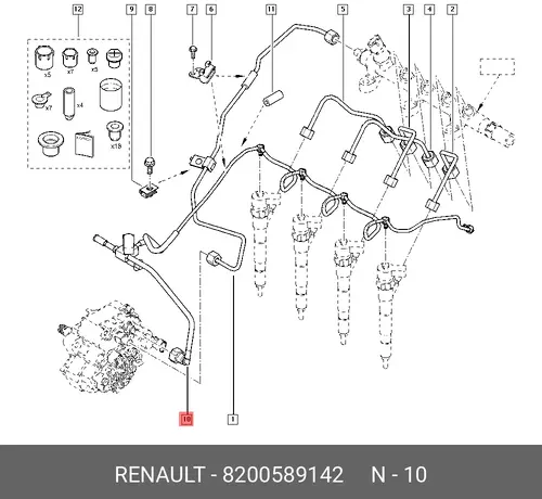  ТРУБКА МЕТАЛЛИЧЕСКАЯ 8200589142 RENAULT