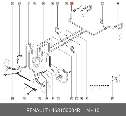 ТРУБКА ТОРМ. (МЕТ. ФИТ) 463150004R RENAULT