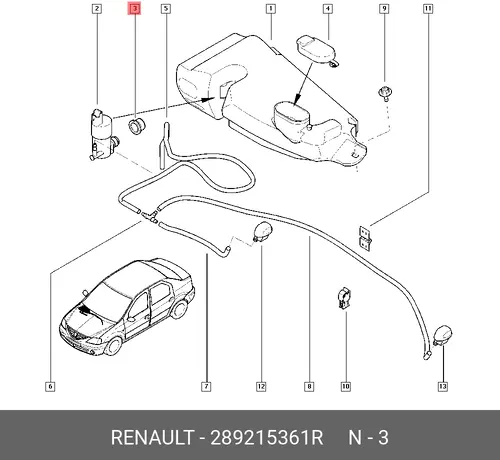 Кольцо уплотнительное автомобильное RENAULT 289215361R