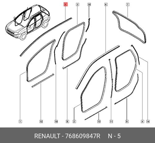 Ручка двери RENAULT 768609847R