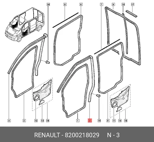 Ручка двери RENAULT 8200218029