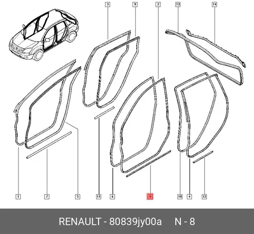 Ручка двери RENAULT 80839JY00A