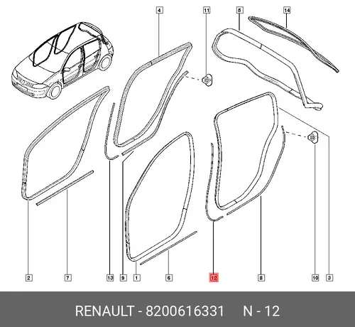 Ручка двери RENAULT 8200616331