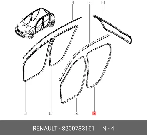 Ручка двери RENAULT 8200733161
