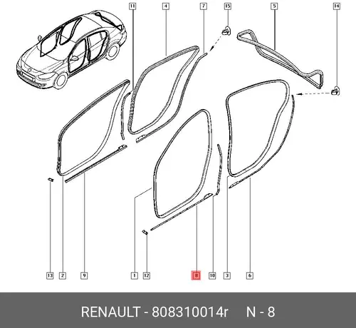 Ручка двери RENAULT 808310014R