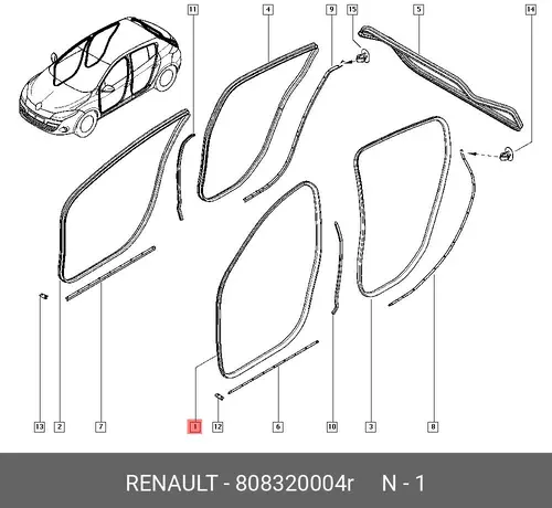 Ручка двери RENAULT 808320004R