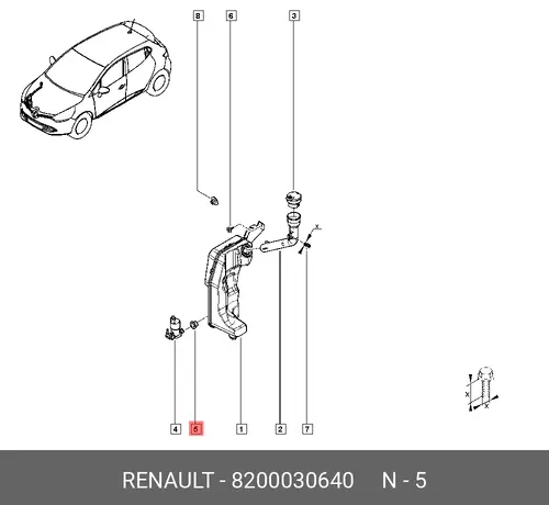 8200030640 УПЛОТНИТЕЛЬ НАСОСА ОМЫВАТЕЛЯ (РЕЗ), RENAULT