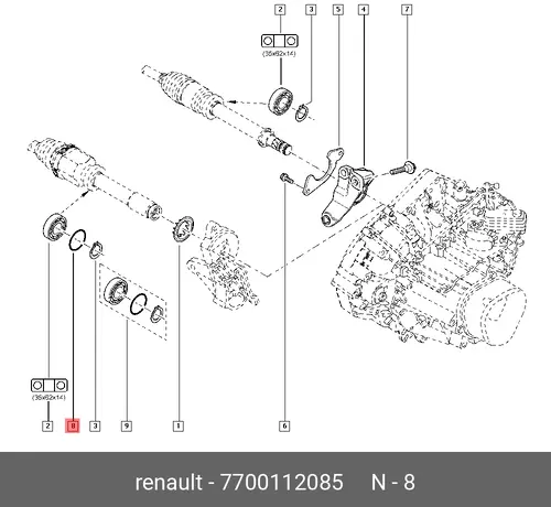 кольцо полуоси!\ Renault 7700112085