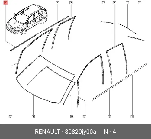 80820JY00A молдинг RENAULT