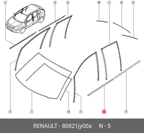  МОЛДИНГ 80821JY00A RENAULT
