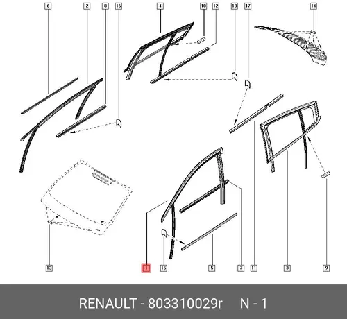 Уплотнитель двери RENAULT 803310029R