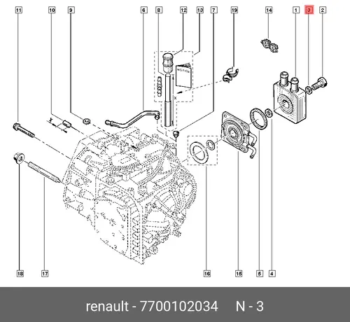 уплотнитель теплообменника АКПП!\ Renault 7700102034