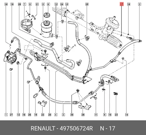 кольцо уплотнительное рулевой рейки!\ Renault 497506724R