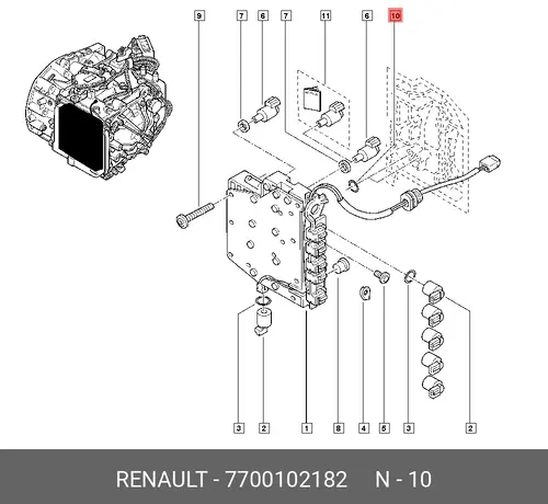 Кольцо уплотнительное автомобильное RENAULT 7700102182