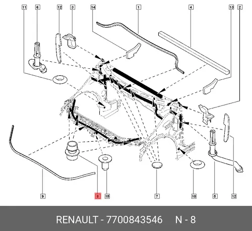 Амортизатор капота RENAULT 7700843546