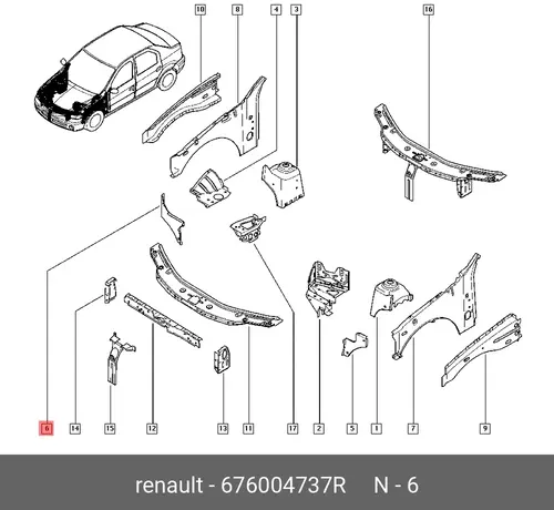  Панель правая 676004737R RENAULT