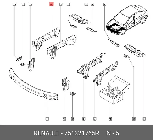 УСИЛИТЕЛЬ ЛОНЖЕРОНА ПЕР ПРАВ МЕТ 751321765R RENAULT
