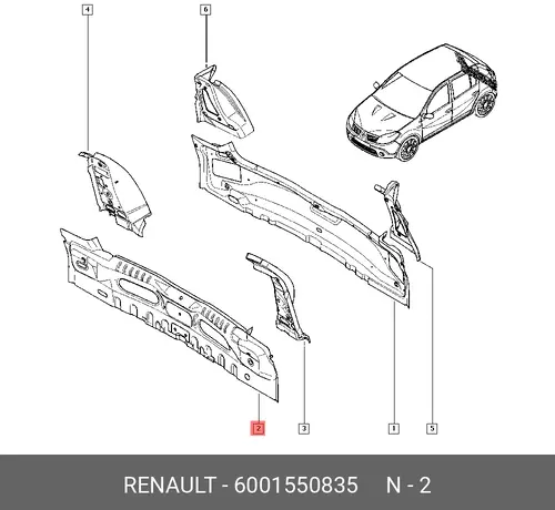 Усилитель бампера RENAULT 6001550835