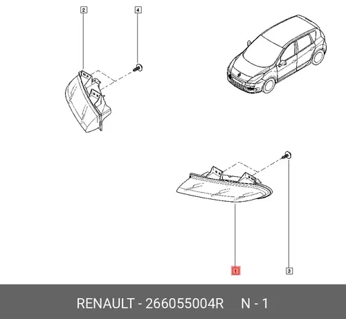 ФОНАРЬ ДНЕВНОГО СВЕТА 266055004R RENAULT