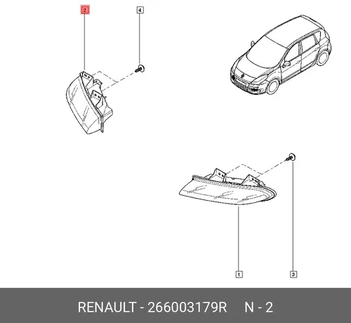 Фара противотуманная RENAULT 266003179R