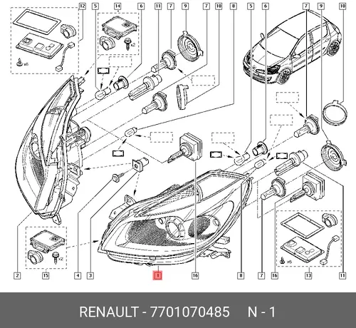 Фара RENAULT 7701070485