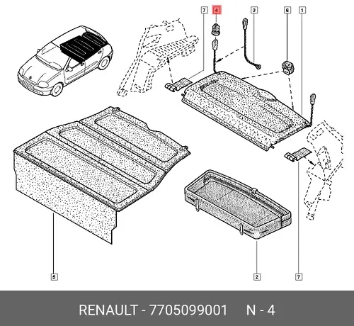 клипса!\ Renault Laguna II 7705099001