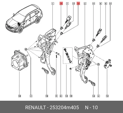 ВЫКЛЮЧАТЕЛЬ 253204M405 RENAULT