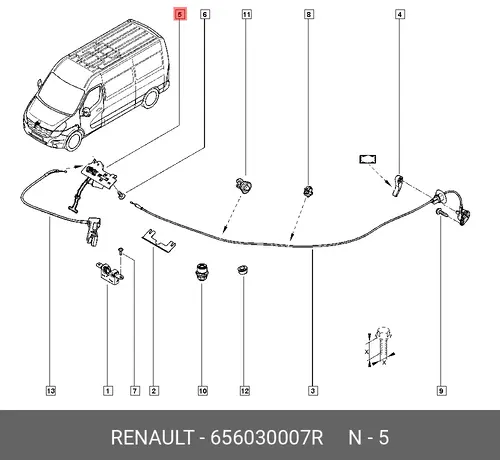 Фиксатор капота RENAULT Master III 65603 656030007R