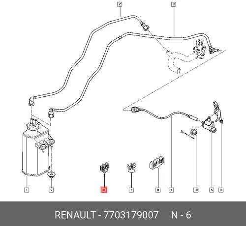 кронштейн торм. трубок!\ Renault 7703179007
