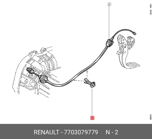 фиксатор троса!\ Renault 7703079779