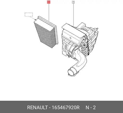 Фильтр воздушный RENAULT 165467920R