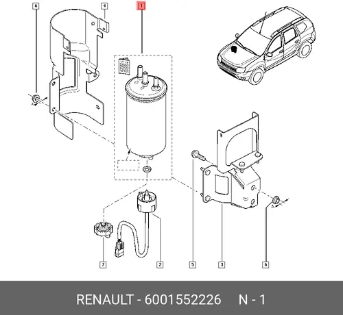 Топливный фильтр RENAULT 6001552226