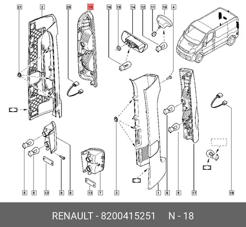 ФОНАРЬ ЗАДН ПР 8200415251 RENAULT