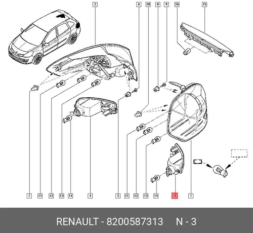 Фара противотуманная RENAULT 8200587313