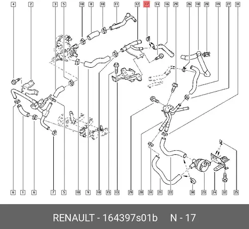 ХОМУТ D=25ММ (МЕТ) 164397S01B RENAULT