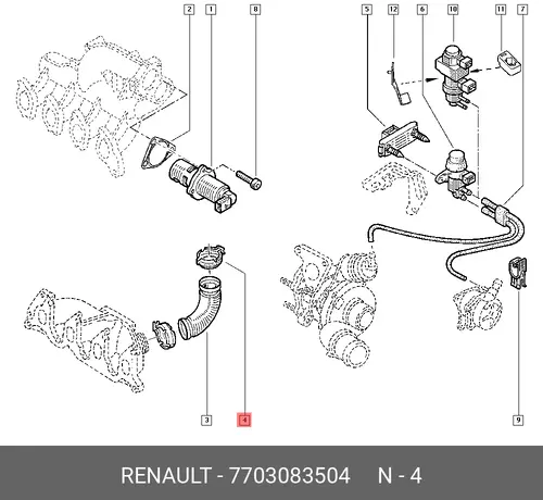 Хомут глушителя RENAULT 7703083504