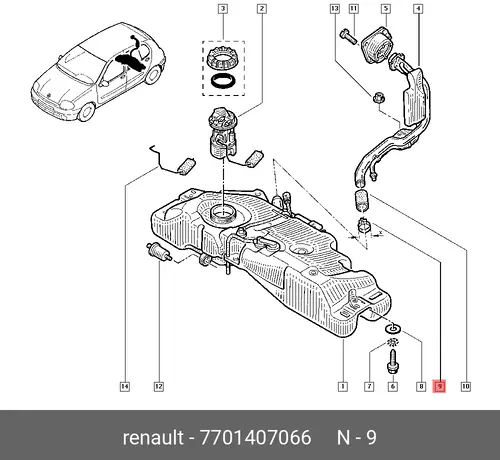  7701407066 Хомут б/б BB13 RENAULT