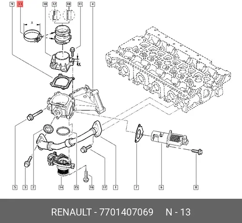  7701407069 ХОМУТ 70-90 RENAULT