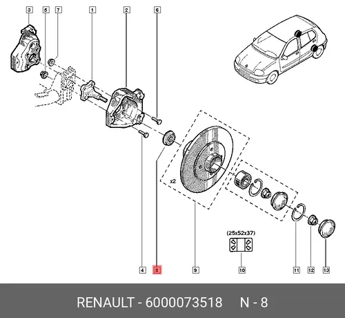 ШАЙБА (МЕТ) 6000073518 RENAULT