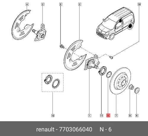 7703066040 RENAULT Стопорная шайба 7703066040