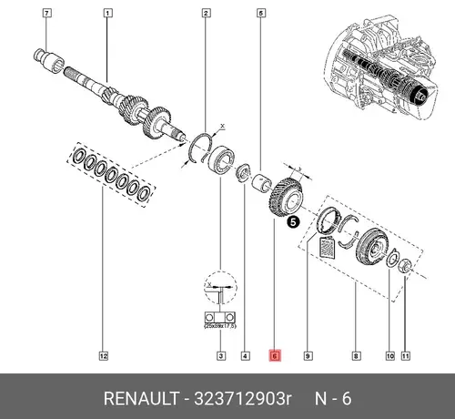 Шестерня КПП RENAULT 323712903R