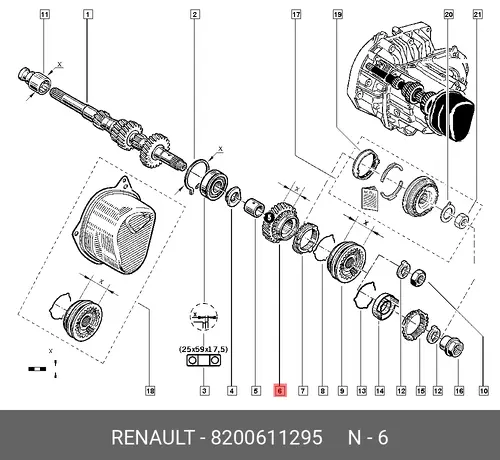 Шестерня КПП RENAULT 8200611295