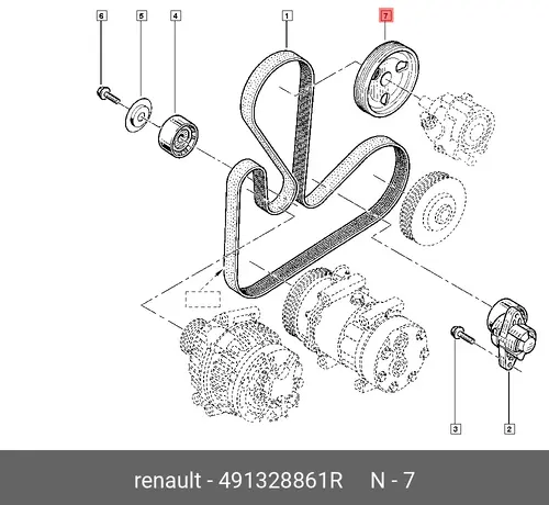Шкив гидроусилителя руля RENAULT 491328861R