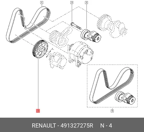 Шкив гидроусилителя руля RENAULT 491327275R