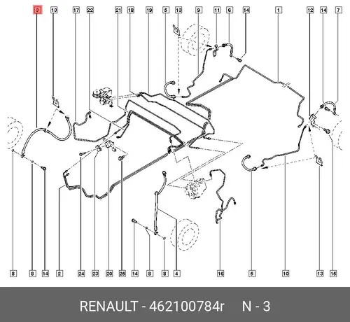 ШЛАНГ ТОРМОЗНОЙ 462100784R RENAULT