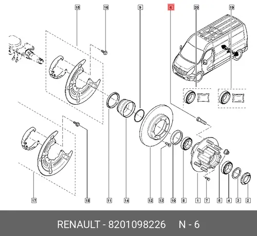 болт колёсный! M12\ Renault Master 8201098226