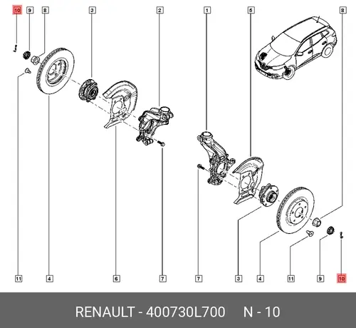 ШПЛИНТ (МЕТ) 400730L700 RENAULT
