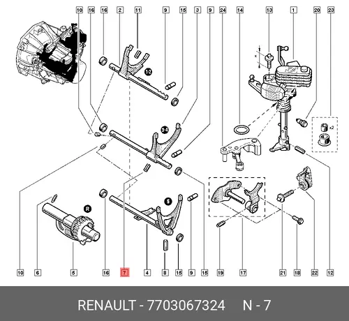 штифт КПП!\ Renault 7703067324