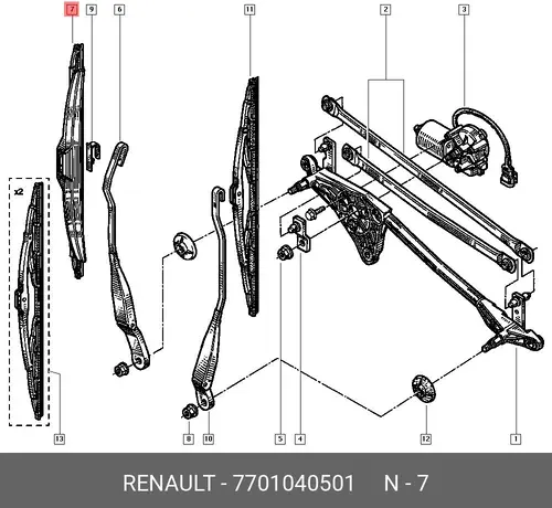 Щетка стеклоочистителя 7701040501 RENAULT