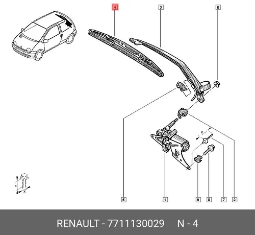 Щетка стеклоочистителя 7711130029 RENAULT